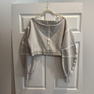 Gray Cropped Sweatshirt